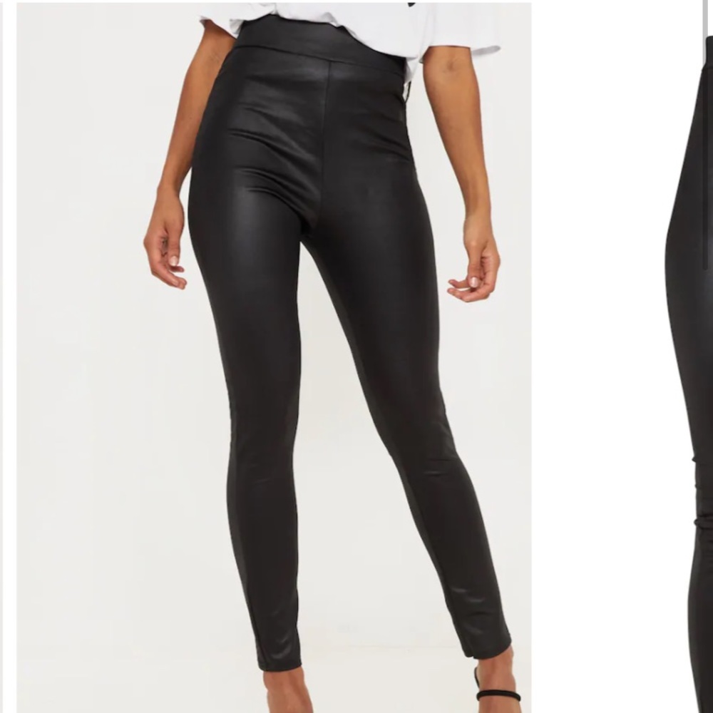 Wet look skinny pants